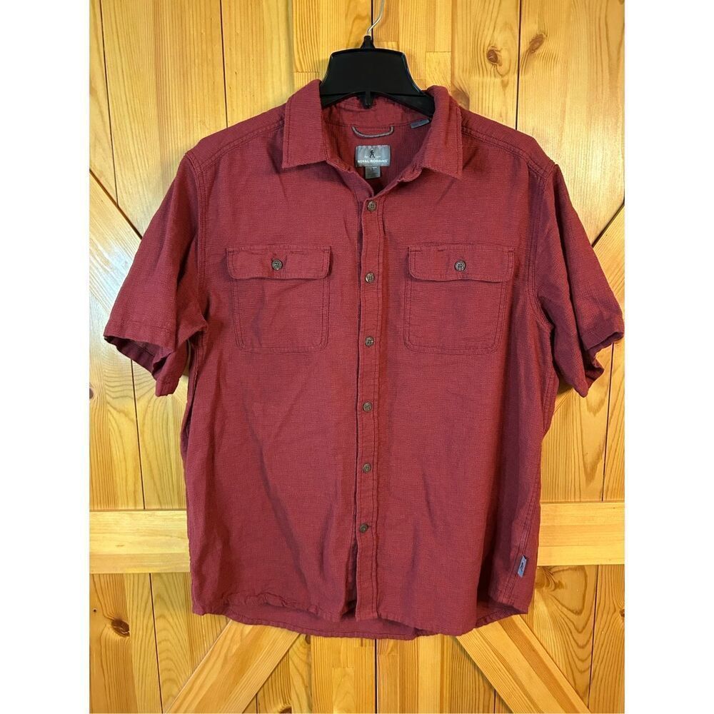 Royal Robbins Mens Shirt Short Sleeve Button Down Size Large Relaxed Fit (8339)